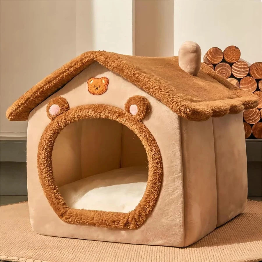 Folding Houses Removable Washable Cat House Puppy Cave Sofa Four Seasons General Can Pet Supplies for Small Medium Pet