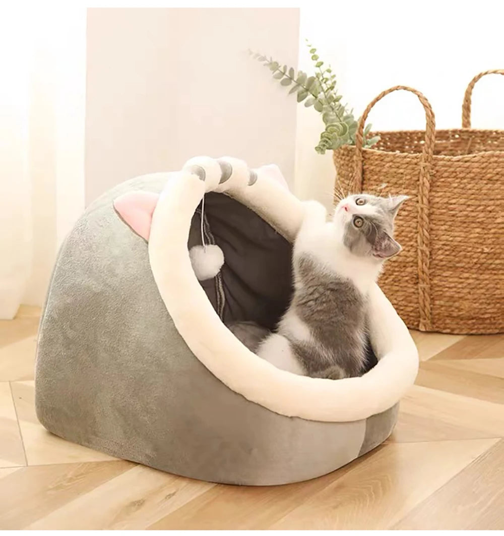 Cat Bed Cartoon Pet Bed Foldable Removable Washable Pet Sleeping Bed for Small Dog Mat Bag Cave Cats Bed