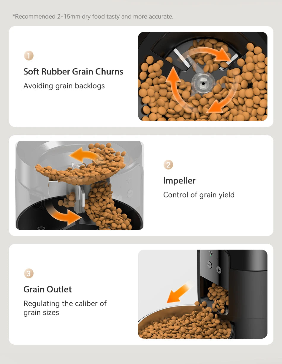 ROJECO Automatic Pet Feeder 2L Smart Cat Food Kibble Dispenser Wi-Fi App Remote Control Auto Dog Feeder For Cat Pet Accessories