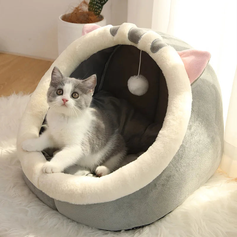 Cat Bed Cartoon Pet Bed Foldable Removable Washable Pet Sleeping Bed for Small Dog Mat Bag Cave Cats Bed