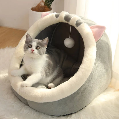 Cat Bed Cartoon Pet Bed Foldable Removable Washable Pet Sleeping Bed for Small Dog Mat Bag Cave Cats Bed