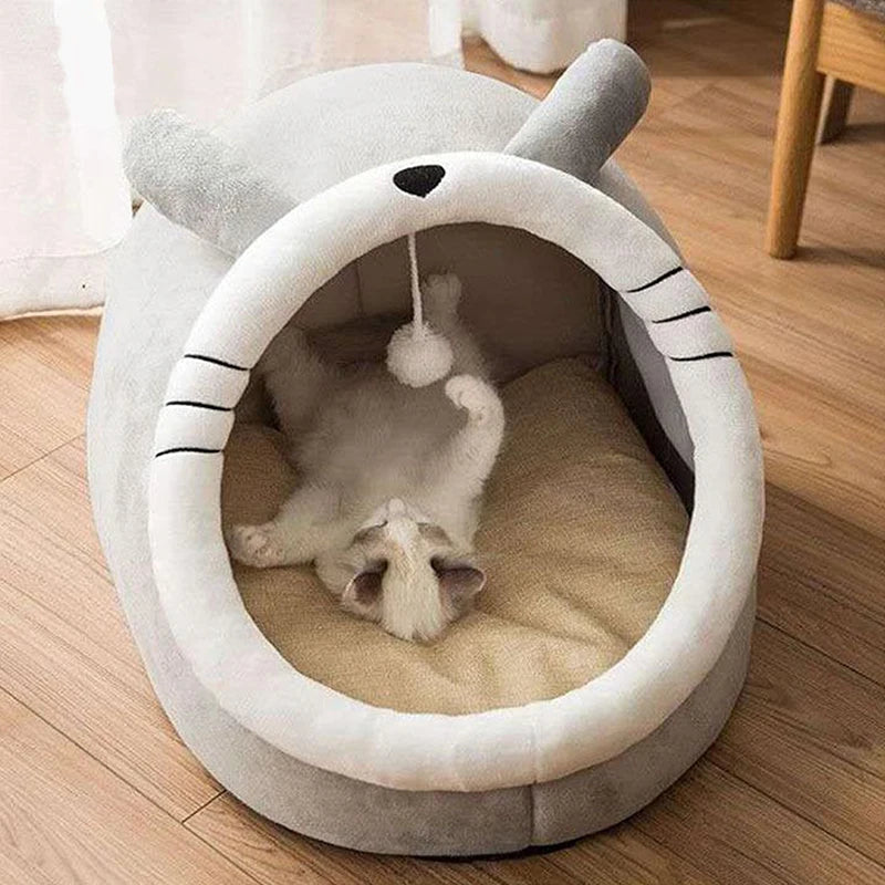 Cat Bed Cartoon Pet Bed Foldable Removable Washable Pet Sleeping Bed for Small Dog Mat Bag Cave Cats Bed