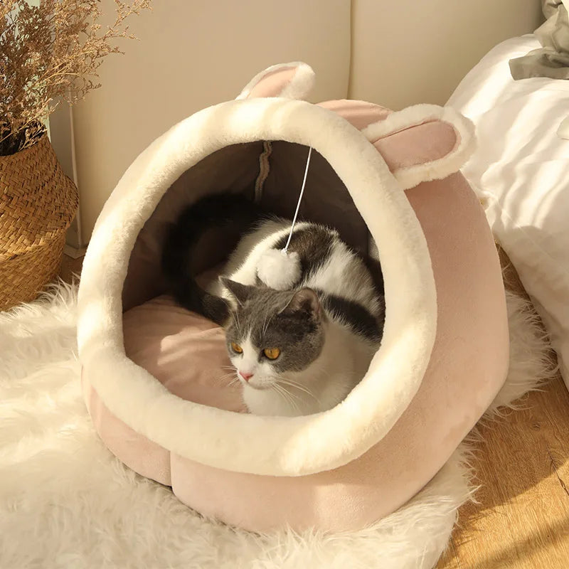 Cat Bed Cartoon Pet Bed Foldable Removable Washable Pet Sleeping Bed for Small Dog Mat Bag Cave Cats Bed